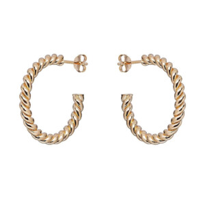 Outlet Solid Twirl Looped Gold Earrings
