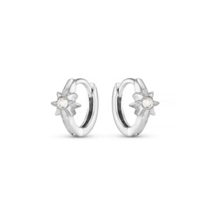 NU & MII Glitz Star Huggy Hoop Silver Earrings