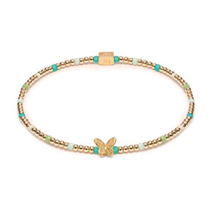 Papillon Gold Plated Bracelet - Turquoise