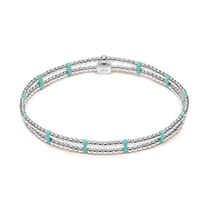 Turquoise Duet Silver Bracelet