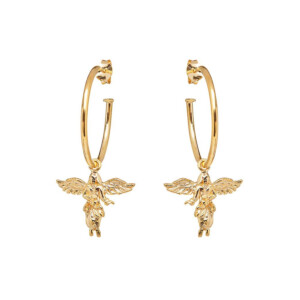 My Guardian Angel Hoop Gold Plated Earrings