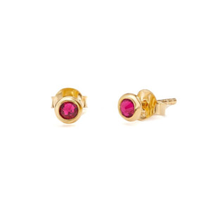 Outlet NU & MII Anya Ruby Stud Gold Earrings