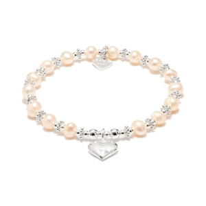 Precious Pearl Silver Bracelet - Solid Heart