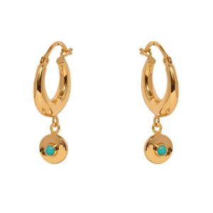 Turquoise Spirit Gold Plated Earrings