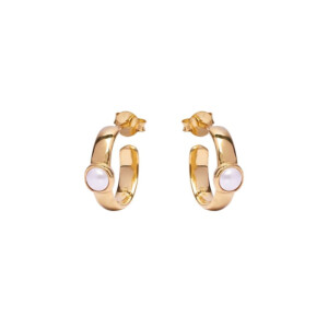 Outlet Cosmic Pearl Gold Hoop Earrings