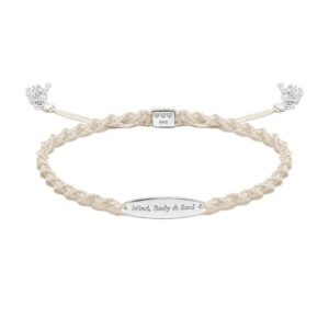 Outlet Mind, Body & Soul Silver Friendship Bracelet - Cream