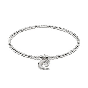 Santeenie Silver Charm Bracelet - Moon and Star
