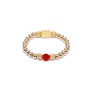 Aster Gold Plated Ring - Ruby Red