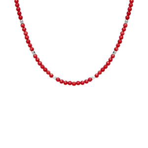 NU & MII Boho Silver Necklace - Red Bamboo
