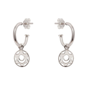 Outlet Sacral Chakra Hoop Silver Earrings