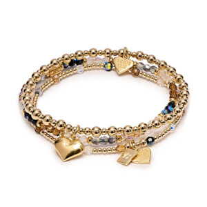 Personalised Imperial Gold-Filled Crystal Bracelet Stack