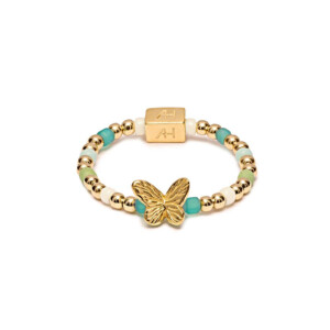 Papillon Gold Plated Ring - Turquoise