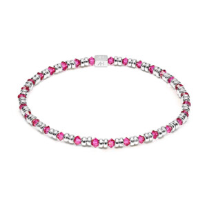 Joy Crystal Silver Bracelet - Cerise
