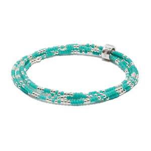 Turquoise Spiritual Looped Silver Bracelet