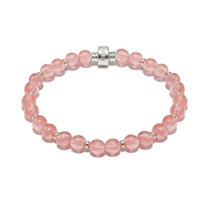 Precious Silver Bracelet - Strawberry Quartz