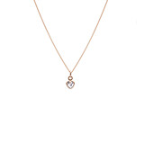 Tiny Crystal Heart Rose Gold Necklace