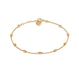 Gold Myriad Chain Charm Bracelet with Star Charms 