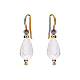 Glimmer Teardrop Gold-Plated Crystal Hook Earrings