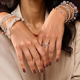 Mary 925 Sterling Silver Crystal Ring Stack