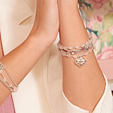 Blush Rose and Silver Looped Bracelet