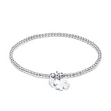 Santeenie Silver Charm Bracelet - Four Heart Clover