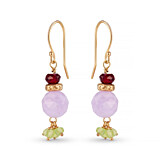 Precious Dangle Gold Plated Earrings - Lilac
