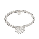 Lili Heart Silver Charm Bracelet