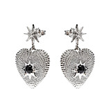 Divine Heart Silver Earrings