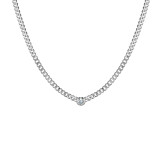 Outlet NU & MII Manhattan Silver Chain Necklace - Clear Crystal
