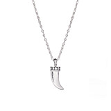 42 Men's Tiger's Tooth Silver Necklace