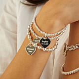 Mini Orchid Silver Charm Bracelet - Fabulous Sister