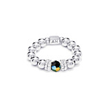 Seri Jet Black Silver Ring