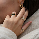 Outlet NU & MII Hammered Gold Plated Ring