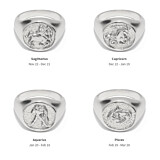 NU & MII Zodiac Signet Silver Ring