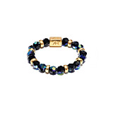 Mini Blisski Gold Plated Ring - Black Crystal