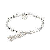 Biji Silver Charm Bracelet - Tassel