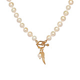 Toggle Pearl Gold Necklace - Angel Wing