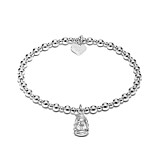Mini Orchid Silver Charm Bracelet - Buddha Head