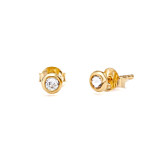 Outlet NU & MII Anya Clear Stud Gold Earrings