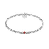 Aster Silver Bracelet - Carnelian Red