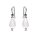 Glimmer Teardrop 925 Sterling Silver Crystal Hook Earrings