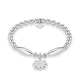 Rosalie Silver Charm Bracelet - Open Flower