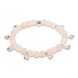 Peony Daisy Silver Charm Bracelet