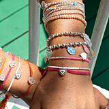 Mini Orchid Silver Charm Bracelet - Feather