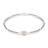 Sweet Pea Silver Bracelet - Heart Charm