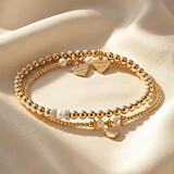 Pearly Gold Plated Bracelet Stack