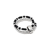 Serasi Duo Black Silver Ring