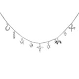 Outlet Multi Charm Silver Necklace