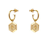 Outlet NU & MII Havana Star Hoop Gold Earrings