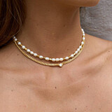 Outlet NU & MII Manhattan Gold Plated Necklace - Clear Crystal